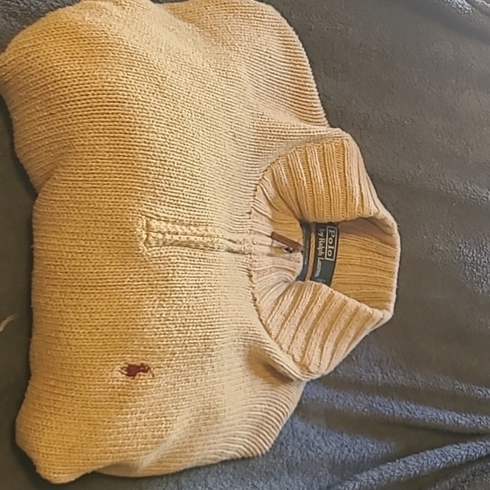 Tan, long sleeved Ralph Lauren polo, size 3XB